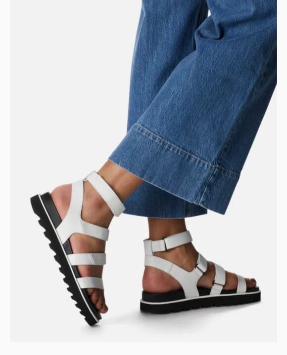 Sorel Shoes - SOREL Roaming Multi Strap Sandals Womens 8.5 White Black Leather Lug Sole New